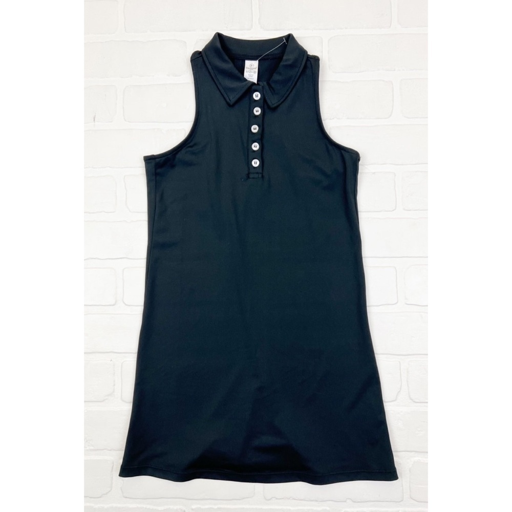 NWOT 90 Degree by Reflex Girls Black Collared Sleeveless Dress Small 7/8